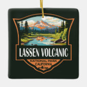 Lassen Volcanic National Park Illustratie Reizen Keramisch Ornament (Voorkant)