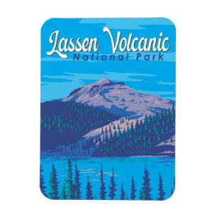 Lassen Volcanic National Park Illustratie Reizen Magneet