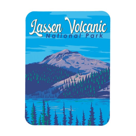Lassen Volcanic National Park Illustratie Reizen Magneet (Verticaal)