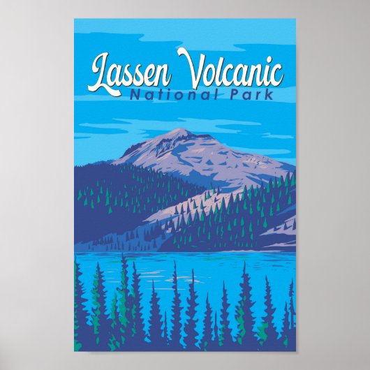 Lassen Volcanic National Park Illustratie Reizen Poster (Voorkant)