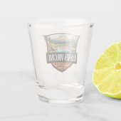 Lassen Volcanic National Park Illustratie Reizen Shot Glas (Achterkant)