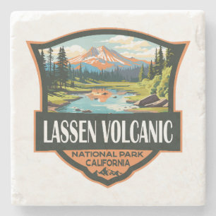 Lassen Volcanic National Park Illustratie Reizen Stenen Onderzetter