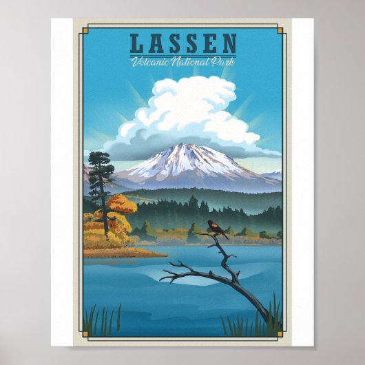 Lassen Volcanic National Park Litho Artwork Poster (Voorkant)