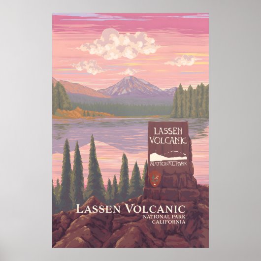 Lassen Volcanic National Park Reisposter Poster (Voorkant)