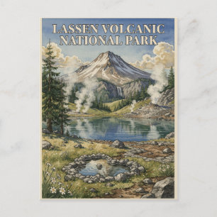 Lassen Volcanic National Park Reisreclame uit het Briefkaart