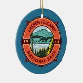 Lassen Volcanic National Park Retro Compass Emblem Keramisch Ornament (Rechts)