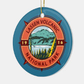 Lassen Volcanic National Park Retro Compass Emblem Keramisch Ornament (Links)