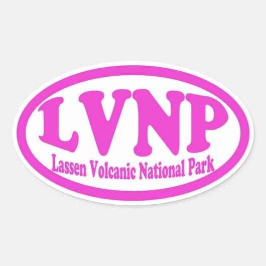 Lassen Volcanic National Park roze ovale sticker (Voorkant)