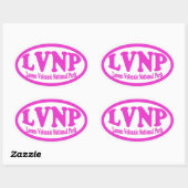Lassen Volcanic National Park roze ovale sticker (Vel)