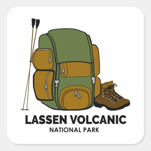 Lassen Volcanic National Park-rugzak Vierkante Sticker (Voorkant)