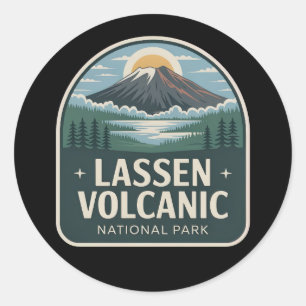 Lassen Volcanic National Park Vintage Badge Ronde Sticker