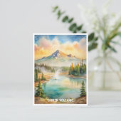 Lassen Volcanic National Park Waterverf Schilderij Briefkaart (Staand voorkant)
