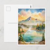 Lassen Volcanic National Park Waterverf Schilderij Briefkaart (Voorkant / Achterkant)