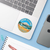 Lassen Volcanic Park Reissticker Sticker (Laptop met iPhone)