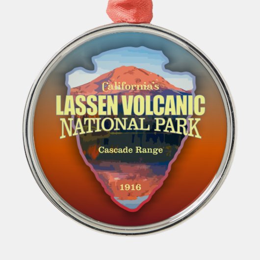 Lassen Volcanic (pijlpunt) Metalen Ornament (Voorkant)