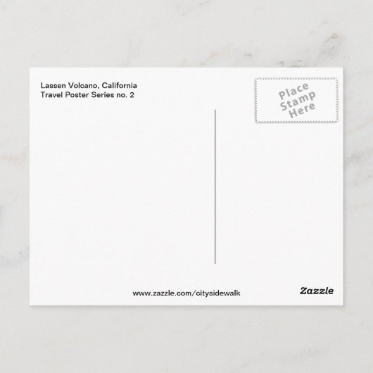Lassen Volcano California Briefkaart (Achterkant)