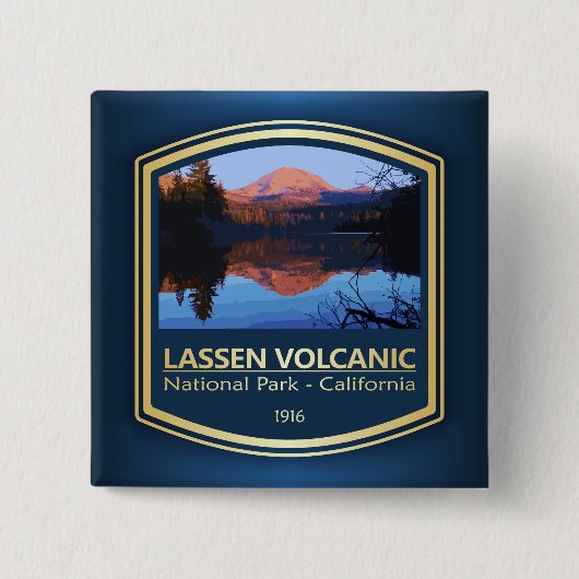 Lassen Vulkanisch NP (PF1) Vierkante Button 5,1 Cm (Voorkant)