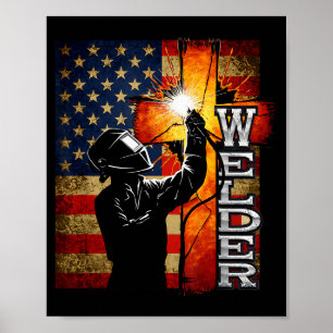 Lasser Amerikaans Vlag Lassen Gelooft Kruis Christ Poster