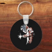 Lasser Amerikaanse Vlag USA Patriottische Lasser G Sleutelhanger (Voorkant)