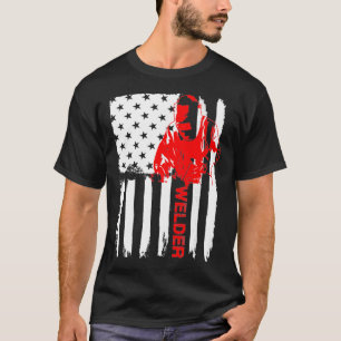 Lasser Amerikaanse Vlag USA T Pipeliner lasgeschen T-shirt