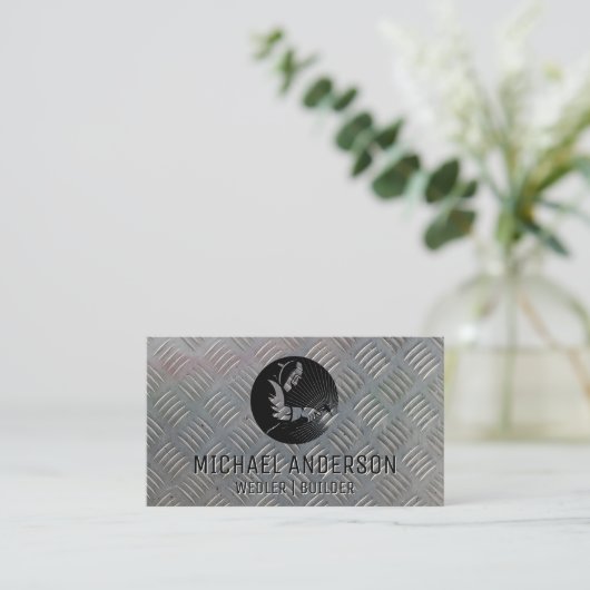lasser | bouw | Bord van metaal Visitekaartje (Staand voorkant)