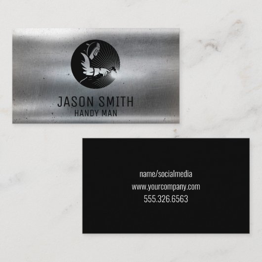 lasser | bouw | Metaal Visitekaartje (Voorkant / Achterkant)