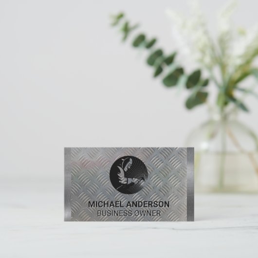 lasser | bouw | metaalstaal visitekaartje (Staand voorkant)