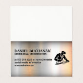 Lasser die aan staal werkt | Metalen achtergrond Visitekaartje (Buitenkant ongevouwen)