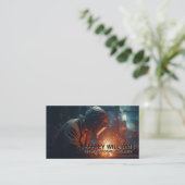 Lasser die in een winkel werkt | Vonken die wegvli Visitekaartje (Staand voorkant)