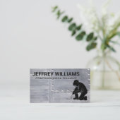 lasser die metaalwerk verricht visitekaartje (Staand voorkant)