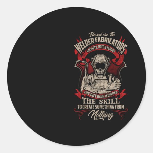 Lasser Fabricators Lassers Lassen Achterkant Ronde Sticker (Voorkant)