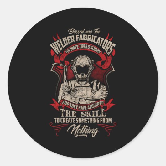 Lasser Fabricators Lassers Terug Ronde Sticker (Voorkant)