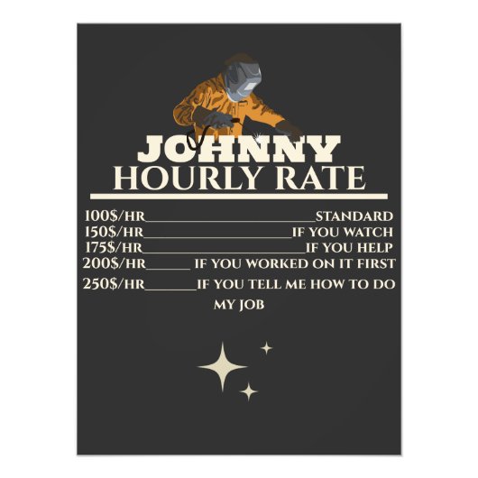Lasser grappig uurtarief aangepaste naam cadeau vo foto afdruk (Voorkant)