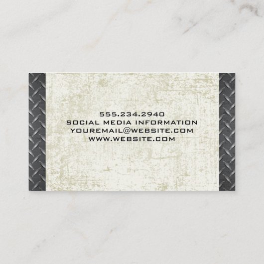 Lasser | Grunge | Diamantstaal  Visitekaartje (Achterkant)