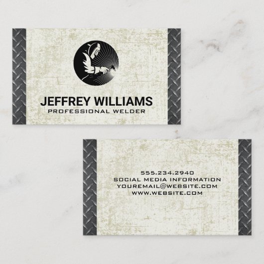 Lasser | Grunge | Diamantstaal Visitekaartje (Voorkant / Achterkant)