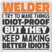 Lasser Ik probeer dingen grappig te maken zeggen l Sticker (Voorkant)