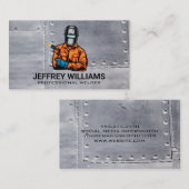 Lasser illustratie | Metalen klinknagels Visitekaartje (Voorkant / Achterkant)