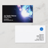 Lasser lassen vonkt blauw visitekaartje (Voorkant / Achterkant)