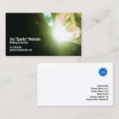 Lasser lassen vonkt groen visitekaartje (Voorkant / Achterkant)