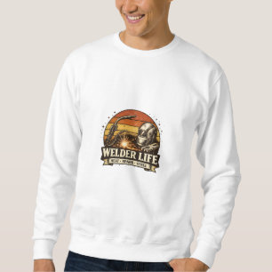 Lasser Leven Hitte Vonk Staal Retro Zonsondergang  Trui