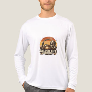Lasser Leven Retro Zonsondergang Vet Kunst T-shirt