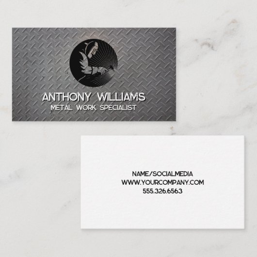 Lasser Logo | Metaal Visitekaartje (Voorkant / Achterkant)