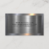 Lasser Logo | Metallic geborsteld Visitekaartje (Achterkant)