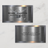 Lasser Logo | Metallic geborsteld Visitekaartje (Voorkant / Achterkant)