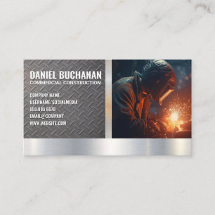 lasser met blauwe kraag   stalen vonken visitekaartje