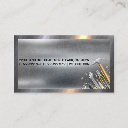 Lasser met snijbrander | Metaal Visitekaartje (Achterkant)