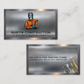 Lasser met snijbrander | Metaal Visitekaartje (Voorkant / Achterkant)