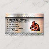 Lasser | Metalen geborstelde klinknagels | Staal Visitekaartje (Voorkant)