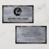 Lasser | Metalen klinknagels | Roestige Grunge Met Visitekaartje (Voorkant / Achterkant)