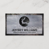 Lasser | Metalen klinknagels | Roestige Grunge Met Visitekaartje (Voorkant)